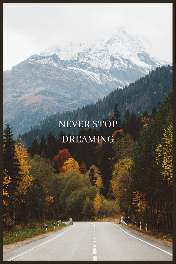 Never stop dreaming poster